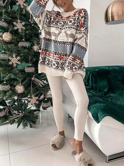 Oversized trui - loose fit - gebreid - kersttrui - damestrui