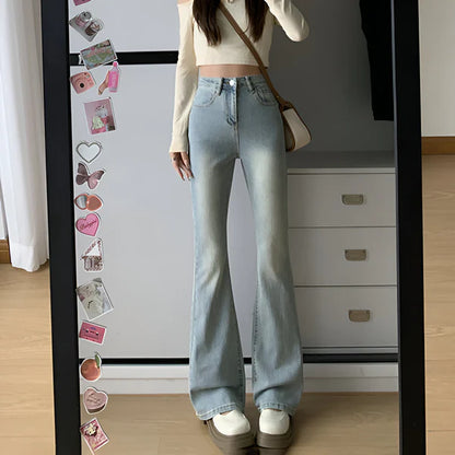 Camila - high waist flare stretch mustache jeans