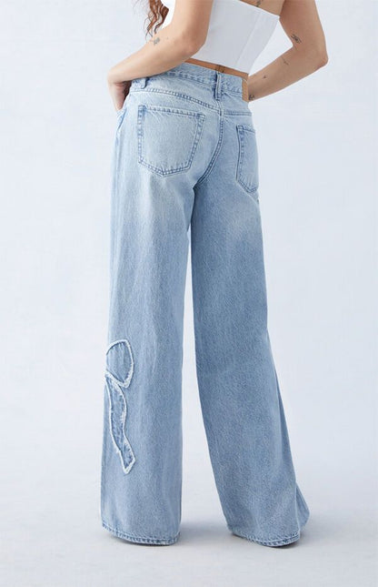 Lavey - baggy jeans met strikken