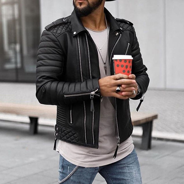 Caleb - leren herenjack in vintage-stijl
