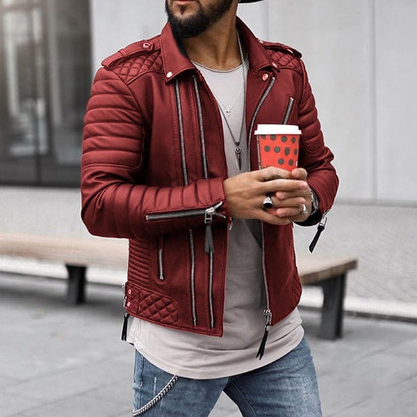 Caleb - leren herenjack in vintage-stijl
