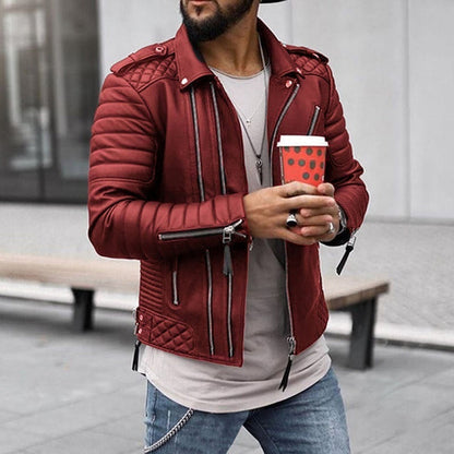 Caleb - leren herenjack in vintage-stijl
