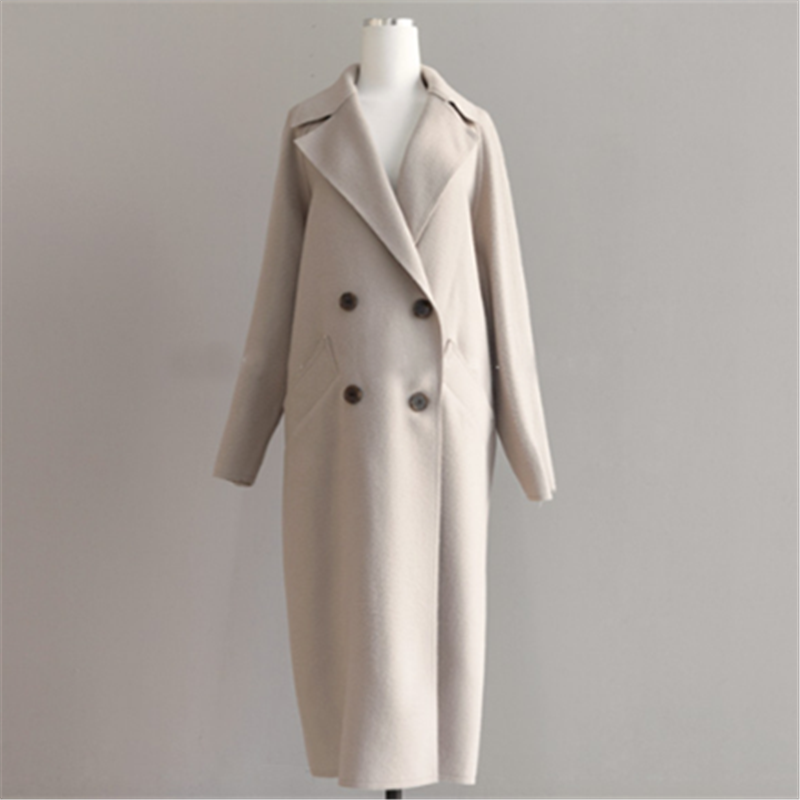 Elegante lange wollen damesjas - tijdloos en warm