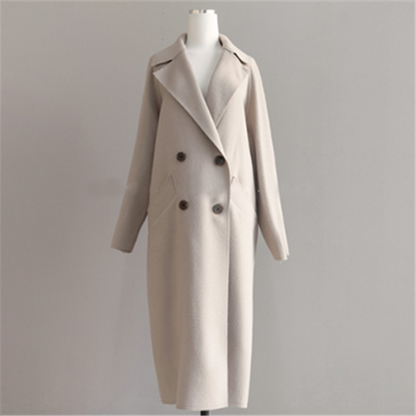 Elegante lange wollen damesjas - tijdloos en warm