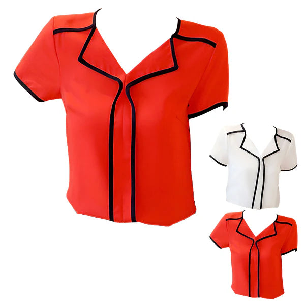 Pia - elegante chiffonblouse met knoopsluiting