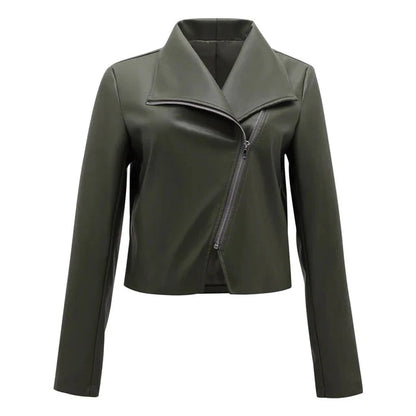 Teodora - elegante olijfgroene damesjas