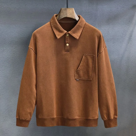 Elegante herenpolo met lange mouwen - comfortabel en stijlvol