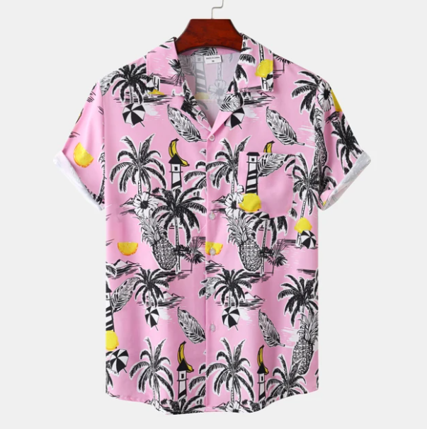 Hawaii surf bloemen blouse voor heren