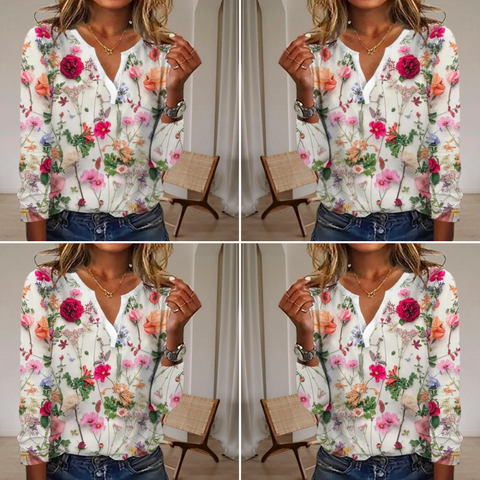 Janly - casual blouse met bloemenprint