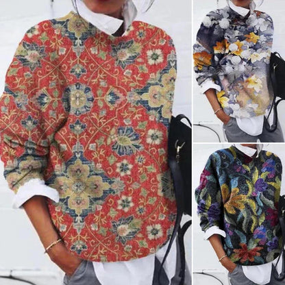 Olive - elegante trui met print