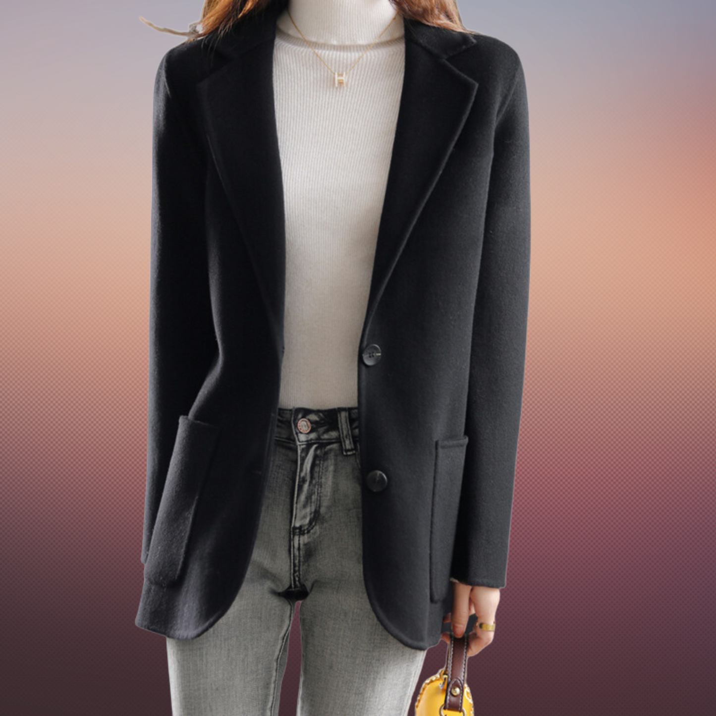 Doris - herfst- en winterverdikt tweed damesblazer