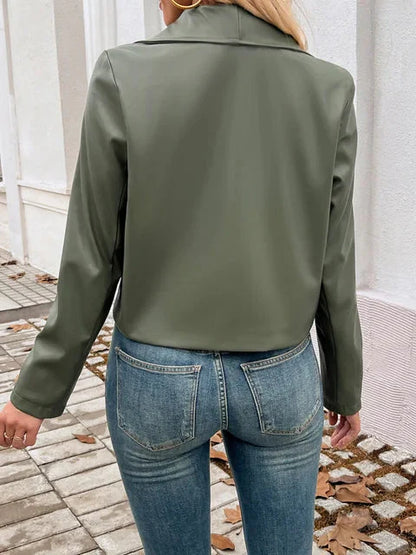 Teodora - elegante olijfgroene damesjas