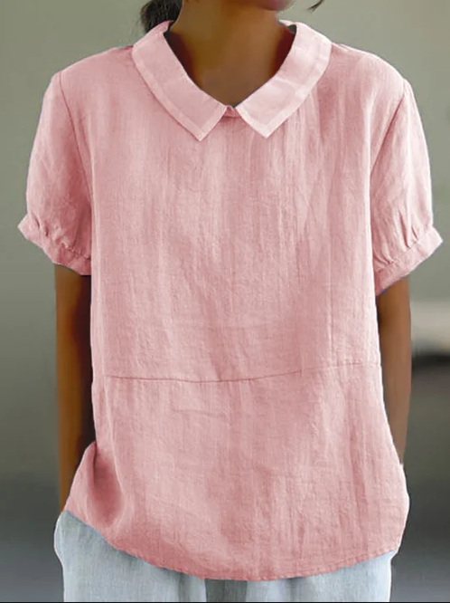 Adele - zomerblouse voor dames, katoen, korte mouwen