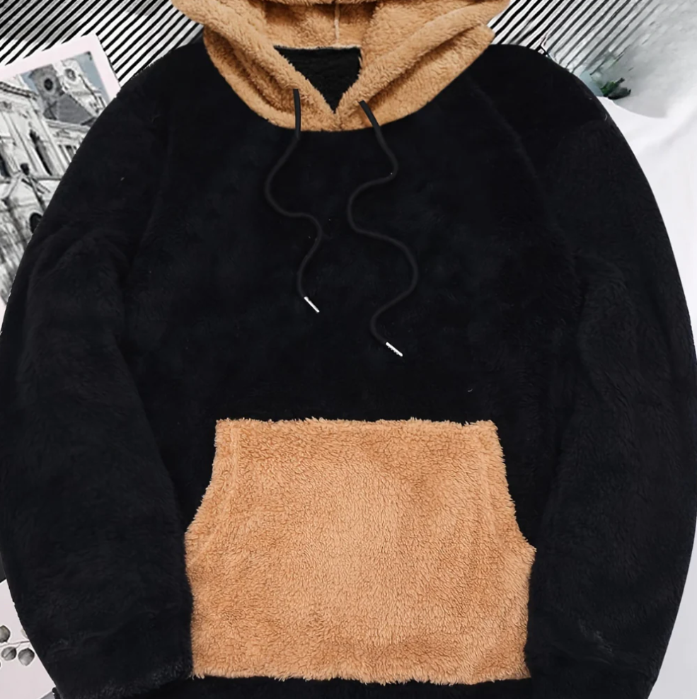 Balasz - tweekleurige donzige hoodie voor heren