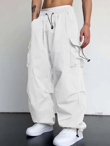 Cargobroek | losse pasvorm | trekkoord | wijde broek | herenkleding