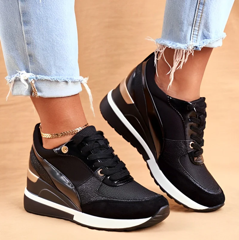 Amelia - wedge sneakers met vetersluiting sportief