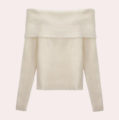 Leorina - stijlvolle off-shoulder trui voor dames met een elegant gebreid patroon