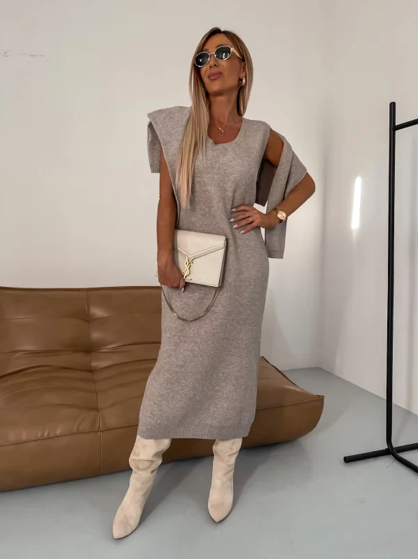 Aïda | gezellige, moderne gebreide herfst-winterset voor dames