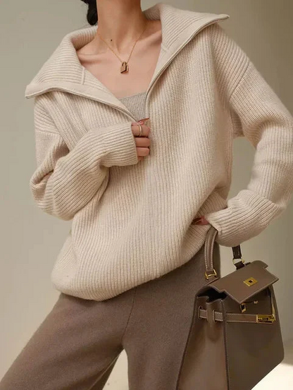 Whitney | warme coltrui voor dames met ritssluiting