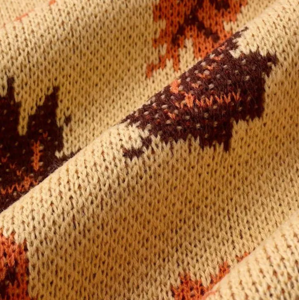 Nerina - gebreide damestrui met bladpatroon