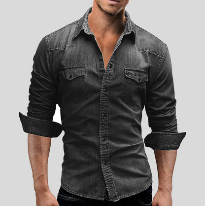 Peter - denim overhemd met lange mouwen