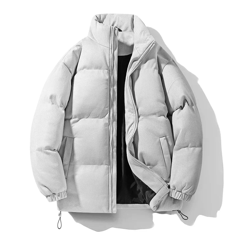 Hoge kwaliteit suède herenparka met kraag