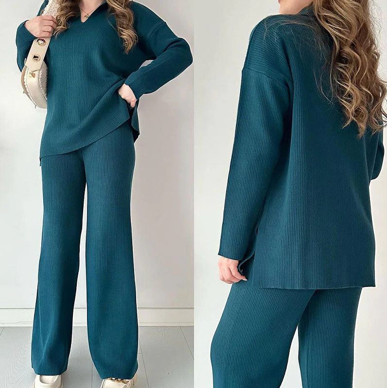 Lauren | chique tweedelige set met v-hals voor dames