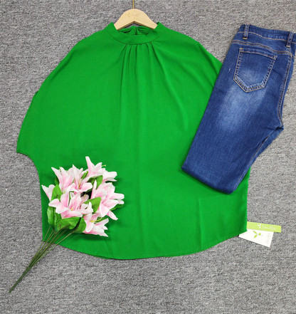 FallStyle - trendy effen top met korte mouwen