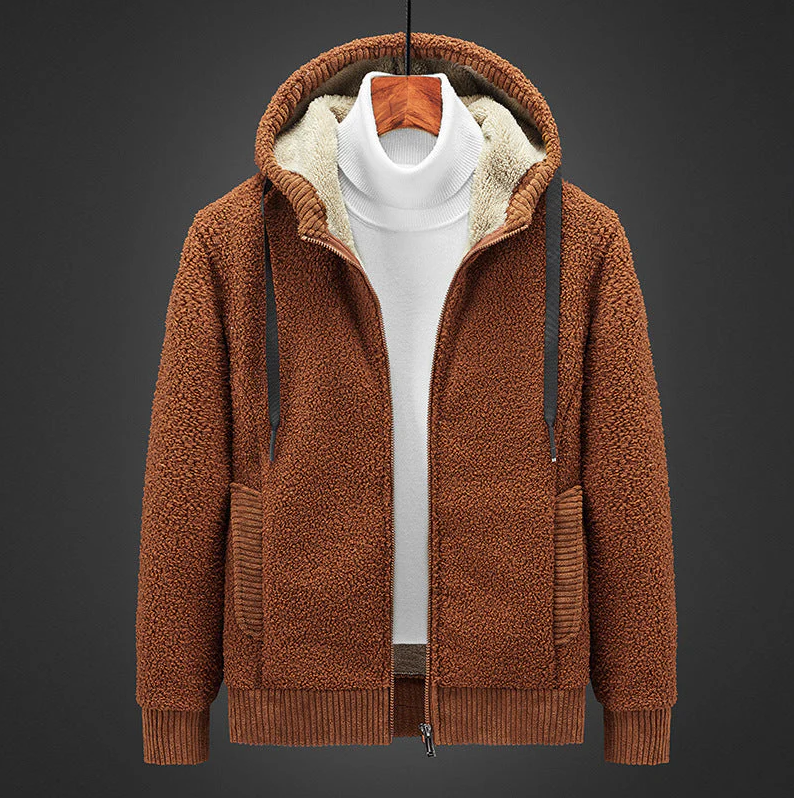 Warm gevoerde herenhoodie met rits