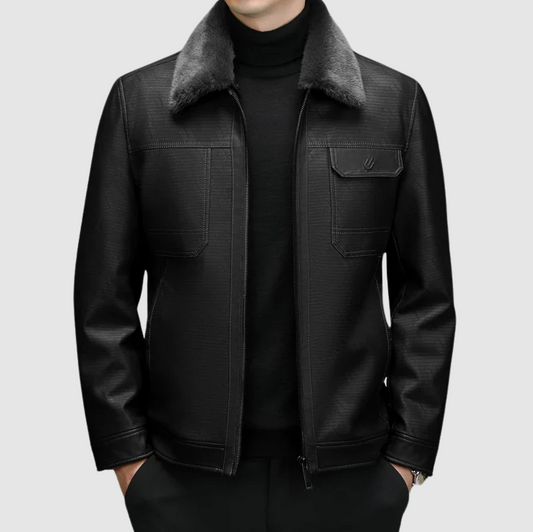 Klassiek herenjack van schapenvacht voor alpine avonturen