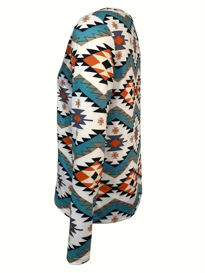 Hannelore | stijlvol shirt met lange mouwen en geometrische print