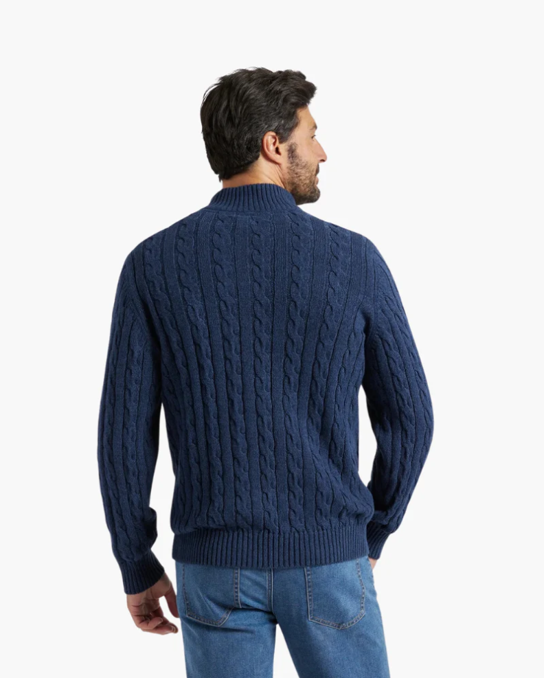 Casual gebreide herentrui met halve rits
