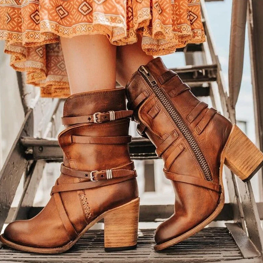 Elegante leren winterlaarzen voor dames - warmte en stijl perfect gecombineerd