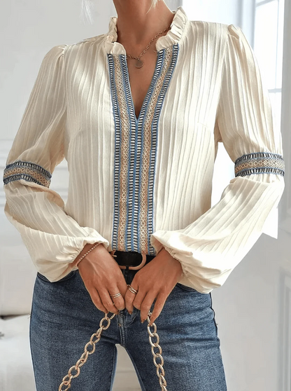Blouse met verfijnde pofmouwen voor dames