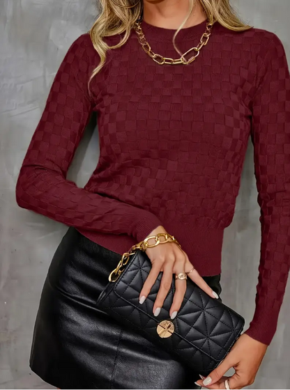 Rita - geruite gebreide trui