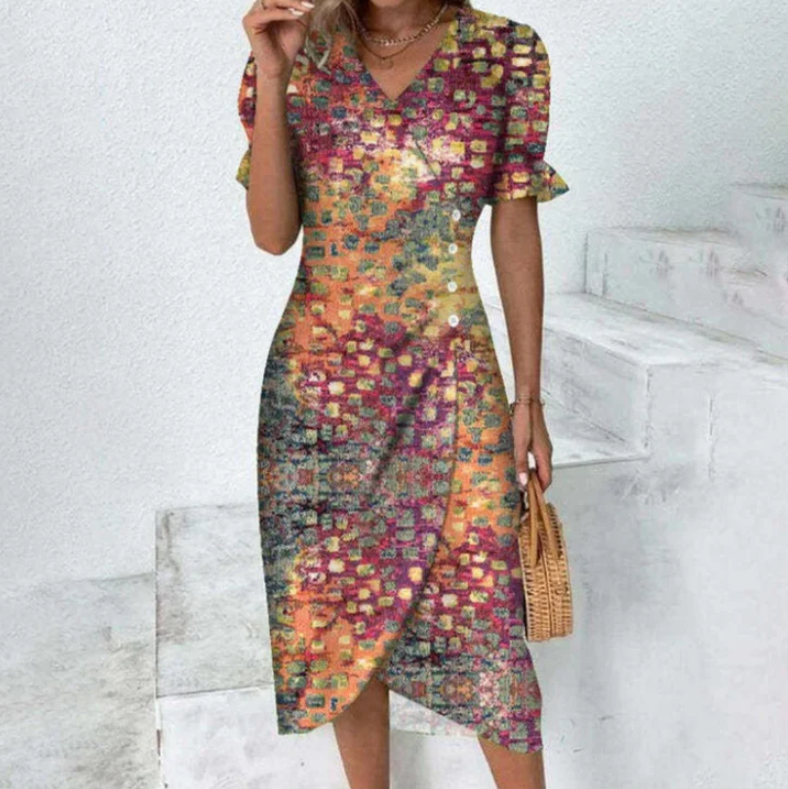 Amalia | chique midi-wikkeljurk voor dames. pure elegantie