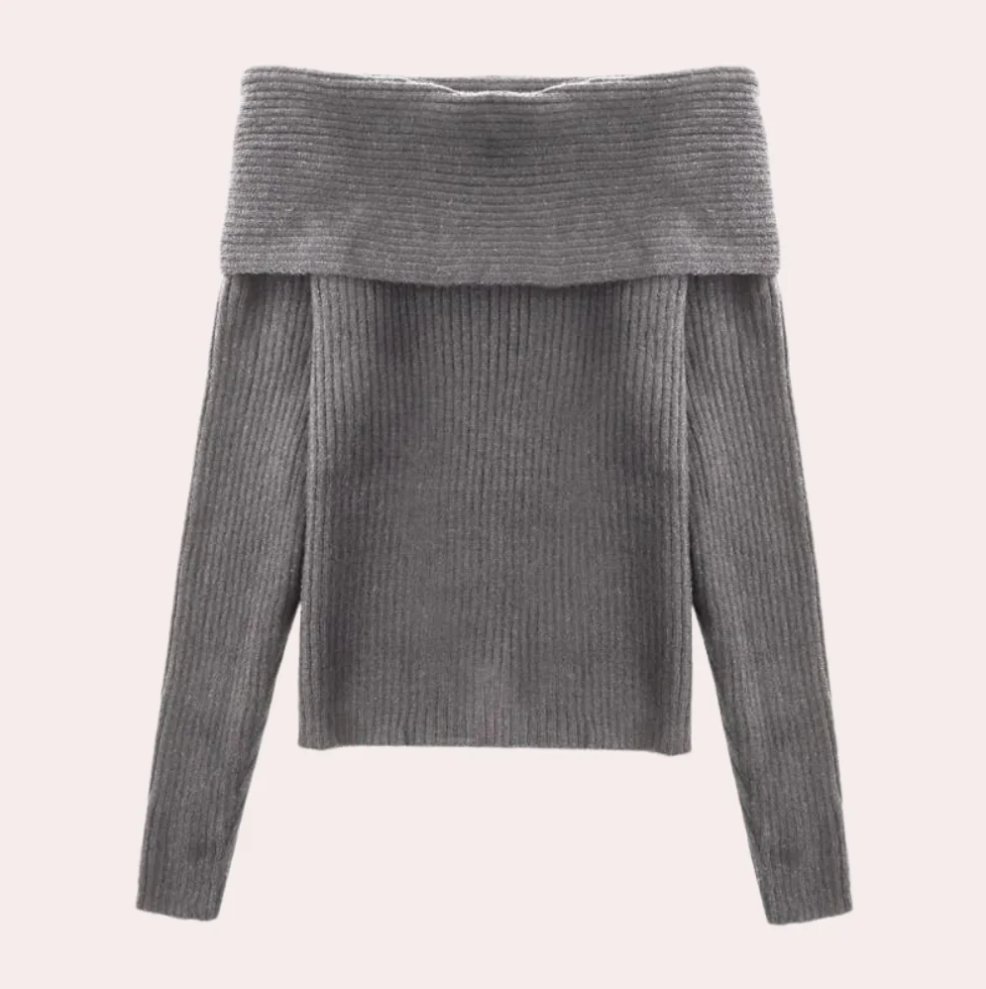 Leorina - stijlvolle off-shoulder trui voor dames met een elegant gebreid patroon