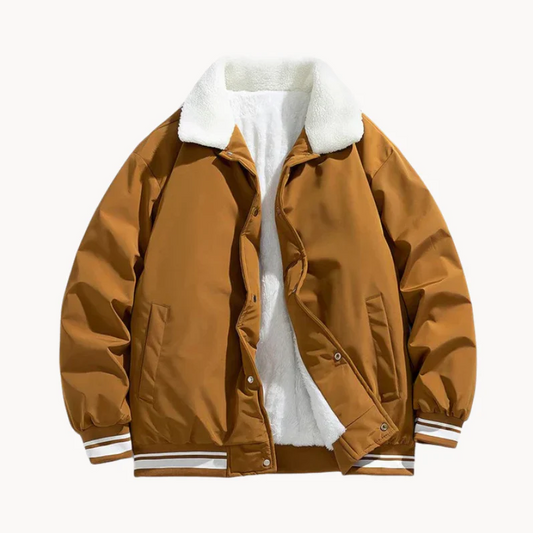 Kiril | robuuste, warme winterjas voor heren met sherpa-kraag