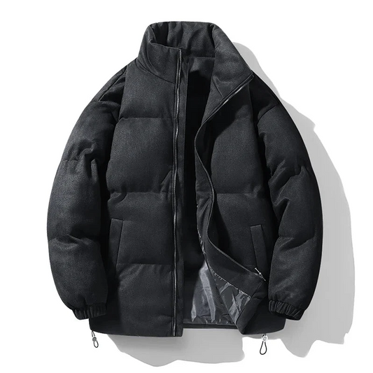 Hoge kwaliteit suède herenparka met kraag