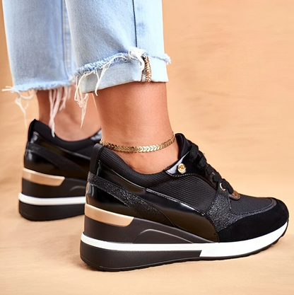 Amelia - wedge sneakers met vetersluiting sportief