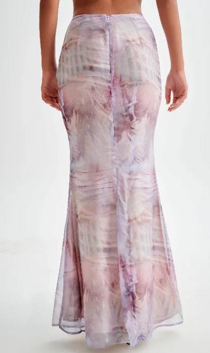 Jeanne | maxirok met ruches en schelpmotief