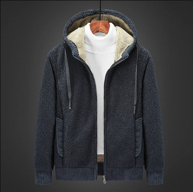 Warm gevoerde herenhoodie met rits