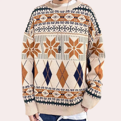 Nicusor - modieuze oversized gebreide herentrui