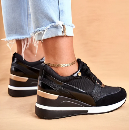 Amelia - wedge sneakers met vetersluiting sportief