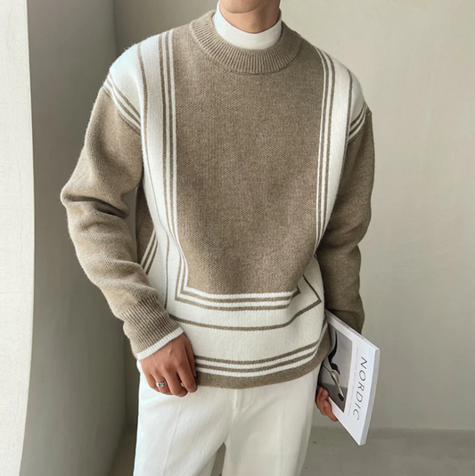 Razvan - moderne gebreide herentrui met ronde hals