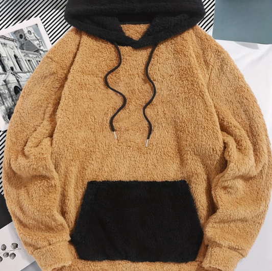 Balasz - tweekleurige donzige hoodie voor heren