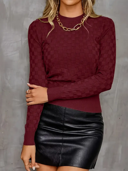 Rita - geruite gebreide trui