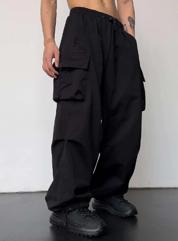 Cargobroek | losse pasvorm | trekkoord | wijde broek | herenkleding