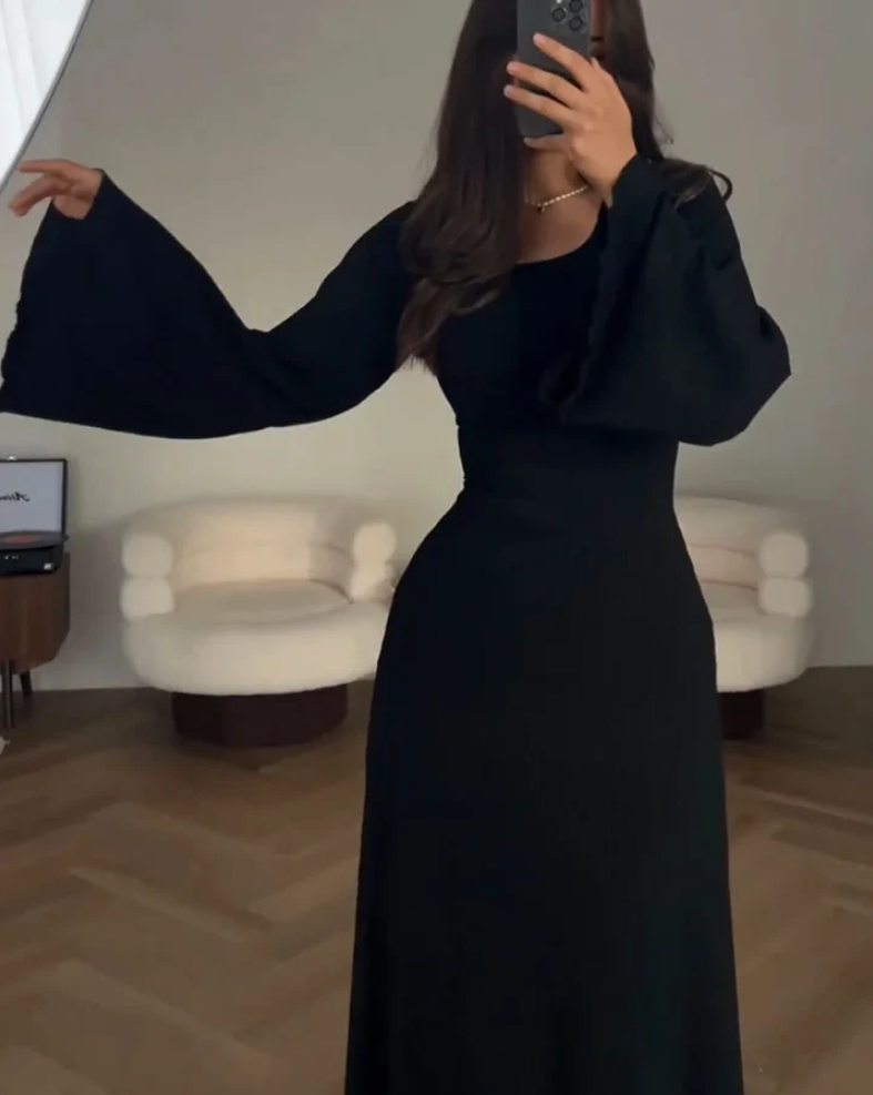 Annaliesje | elegante jurk met lange mouwen voor speciale gelegenheden