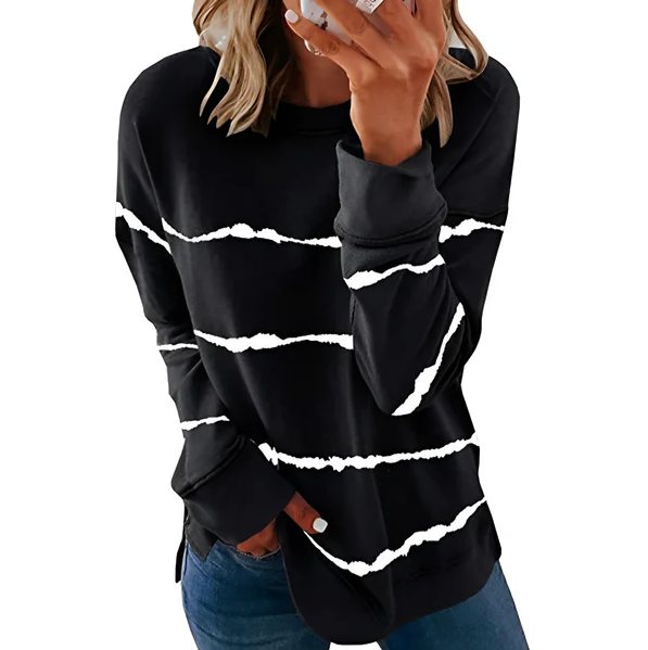 Daphne | levendige tie-dye top met lange mouwen